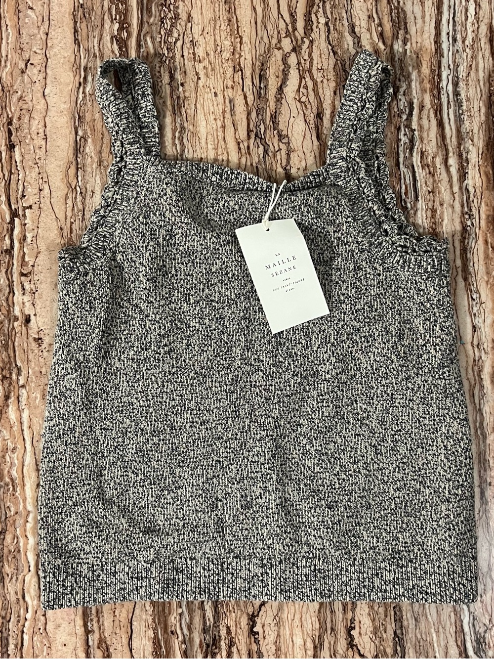 Sézane Grey Marled Knit Tank